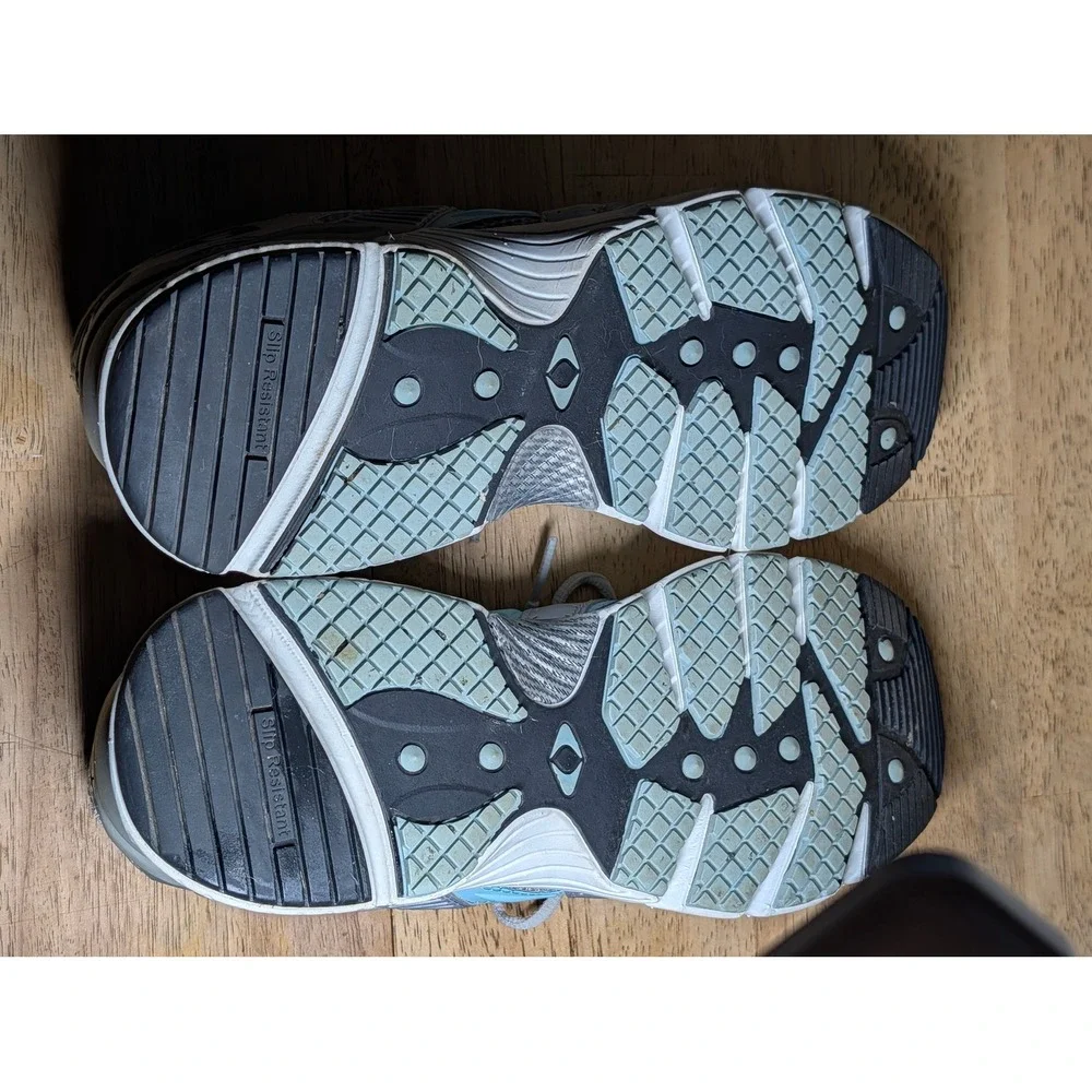 Apex X527 W Silver Light Blue Mesh Slip Resistant Walking Shoes Womens 9.5 MED